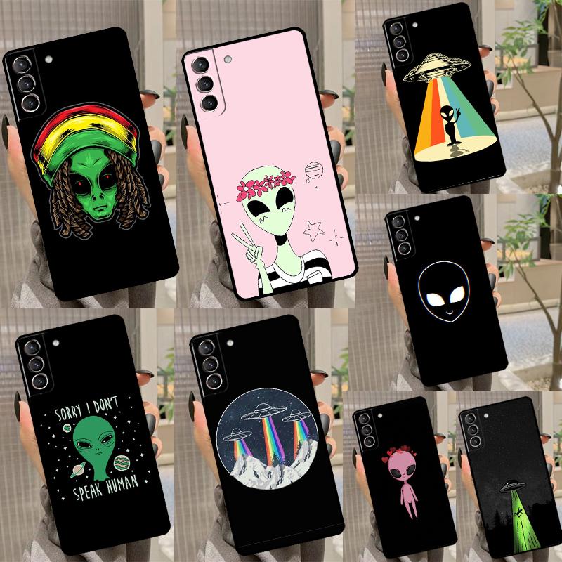 Мультяшный инопланетянин НЛО Мягкий чехол для Samsung Galaxy S20 FE S21 S22 S23 Ultra Note 20 S8 S9 S10 Note 10 Plus Чехол