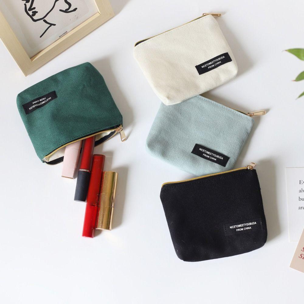 Мини-сумка для помады, холщовая косметичка в корейском стиле, кошелек для мелочи для женщин