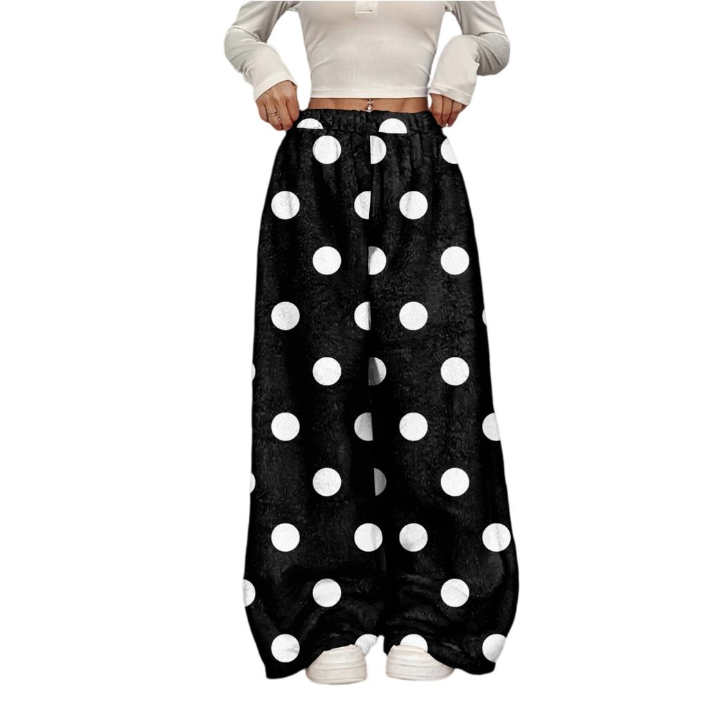 Женские повседневные и модные брюки с принтом, эластичной талией, свободными широкими штанинами