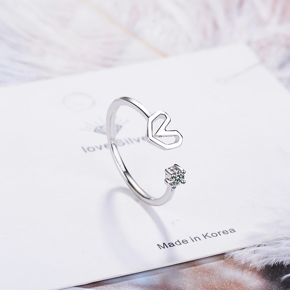 New 925 Sterling Silver Ring AAA Zircon Adjustable Simplicity Fashion Exquisite Women Jewelry Accessories Wedding Party Gift