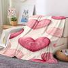Pink Hearts Flannel Blanket Throw Blanket Soft Warm Sofa Bed Camping home Decor Unique Christmas Gift C9261825