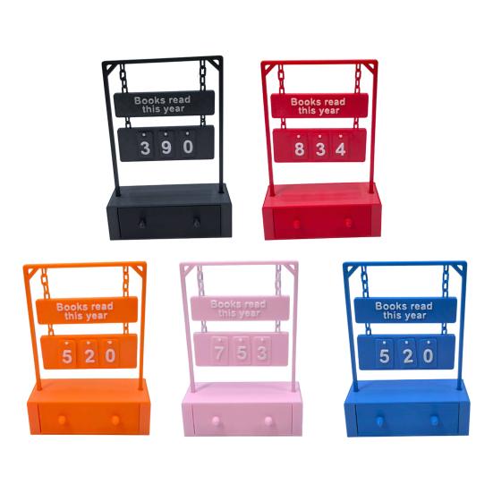 Подвесной счетчик книг, напечатанный на 3D-принтере, Трекер прочитанного в этом году, Дисплей цели чтения, Номерной знак, Украшение полки/стола, Подарок для книголюбов