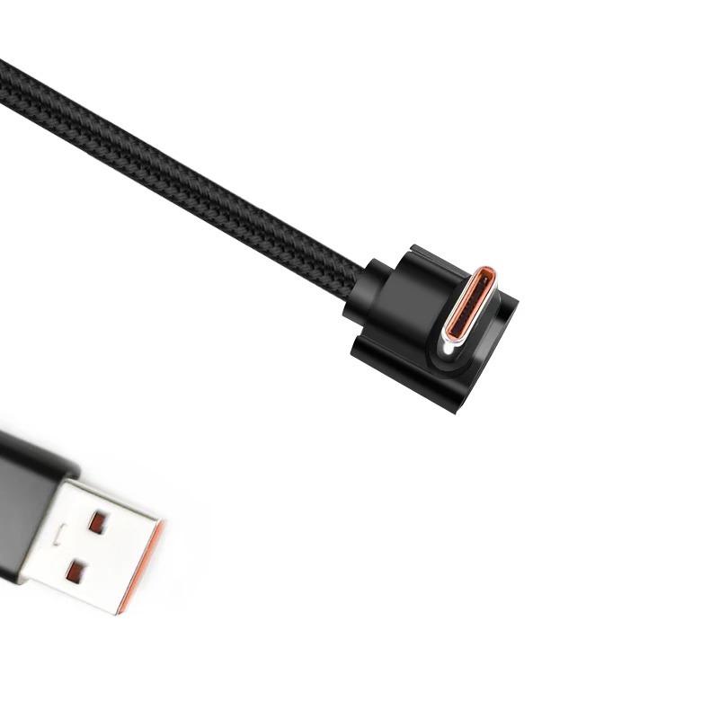 Кабель USB C — USB C 60 Вт, Г-образный под 90 градусов, для быстрой зарядки телефона, Data Cord для iPhone Samsung Xiaomi Huawei Type C, Быстрый провод