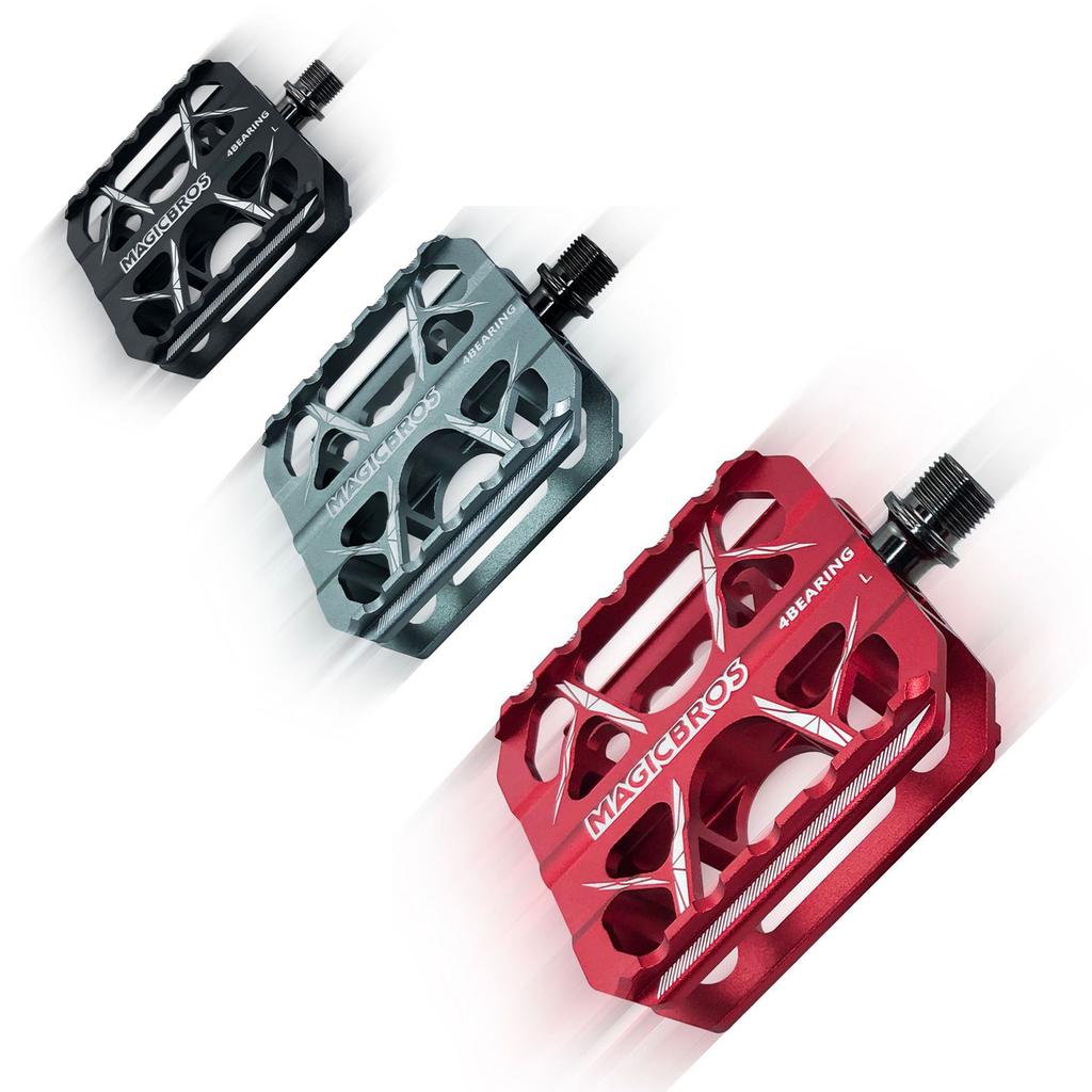Aluminum-Magnesium Alloy 4-bearing Bicycle Pedal Hollow Pedal Cycling Equipment for Mountain Bike & Road Bike