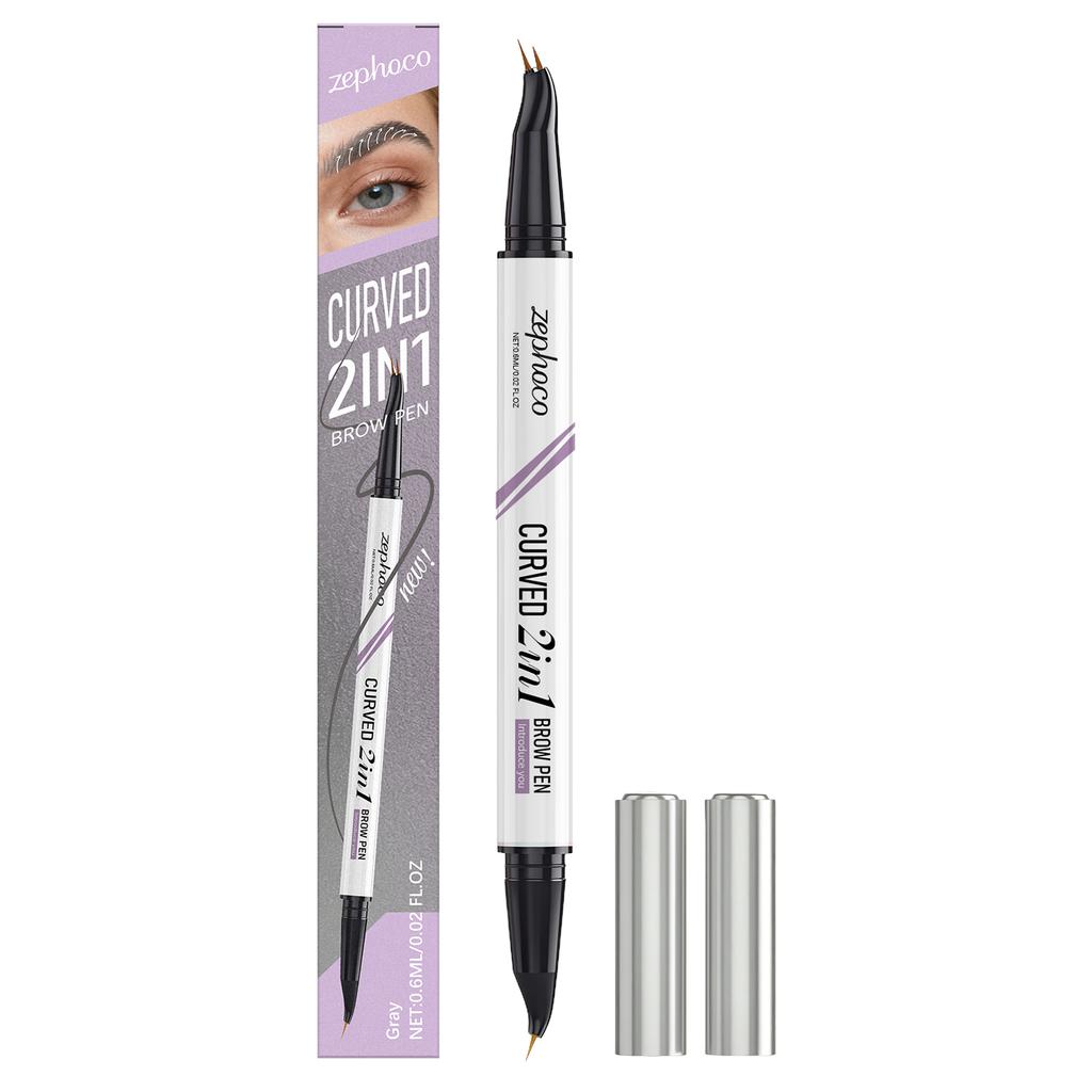 zephoco Gray Dual-Ended Waterproof Eyebrow Pencil: Natural color for defined, sculpted brows; smooth and easy to use