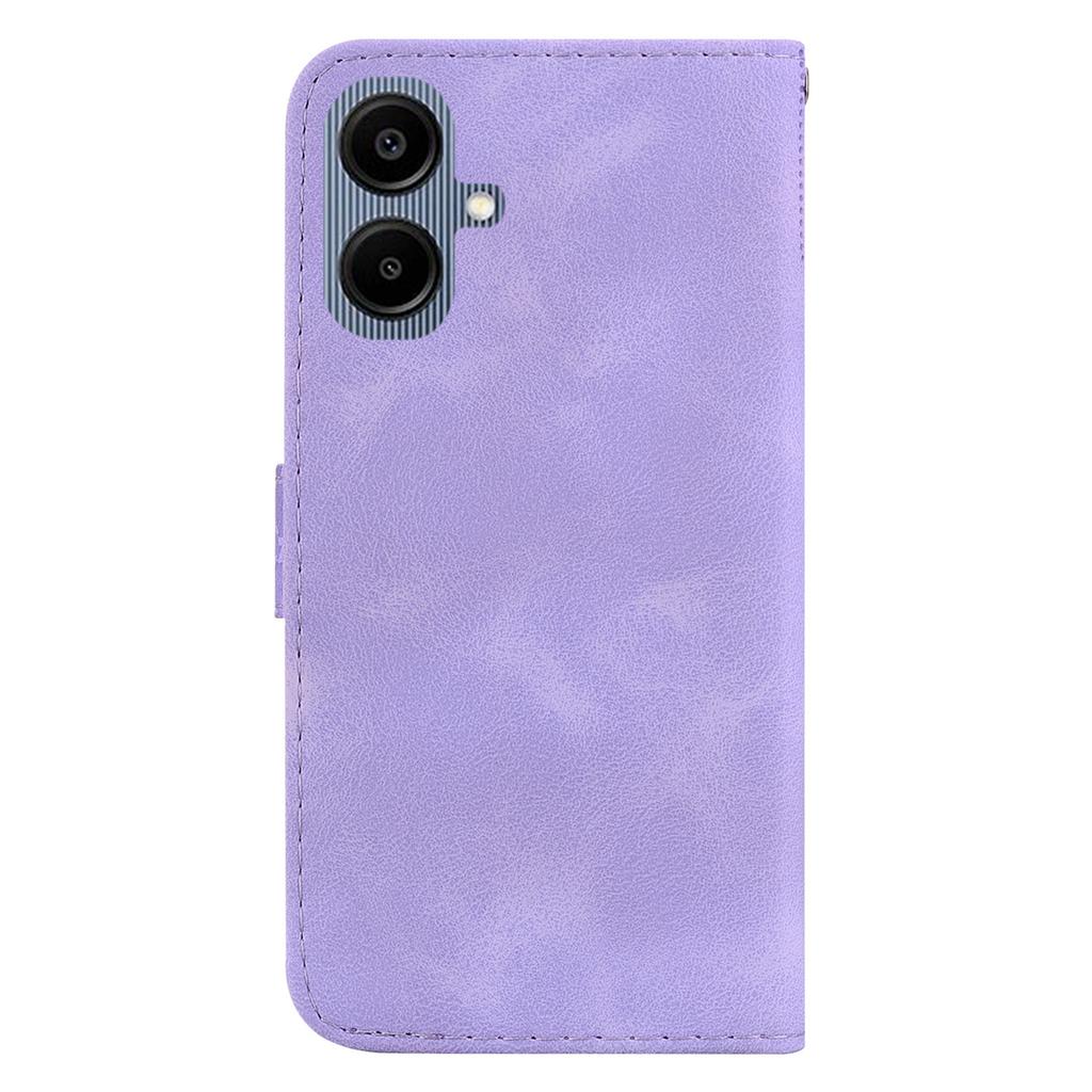 For Samsung Galaxy A07 5G Stand Case 7-Shaped Pattern Imprint Leather Phone Cover with Strap