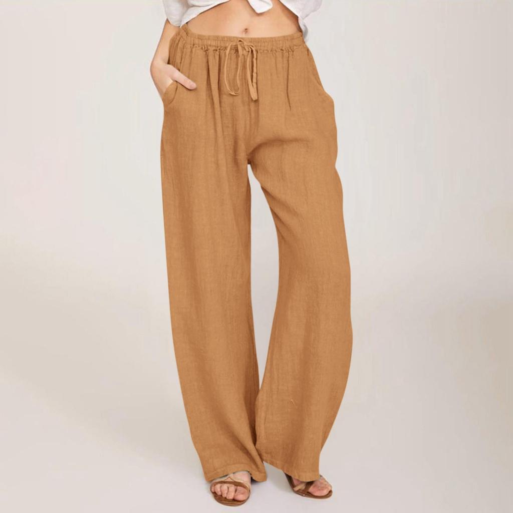 Women's Casual Wide-leg Pants Loose Plus Size Breathable Light Pants