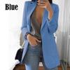 Plus Size S-5XL Long Sleeve Open Front Solid Color V-neck Loose Leisure Tops Blazers Women's Casual Oversized Long Blazer Cardigan Jackets Coat