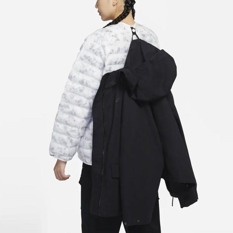 Nike Спортивная ветровка 2-в-1 с простым капюшоном и хлопковой курткой Женская верхняя одежда черного цвета DD4661-010