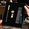 Элегантный деревянный подарочный набор: Закладка, USB-накопитель и ручка с подписью