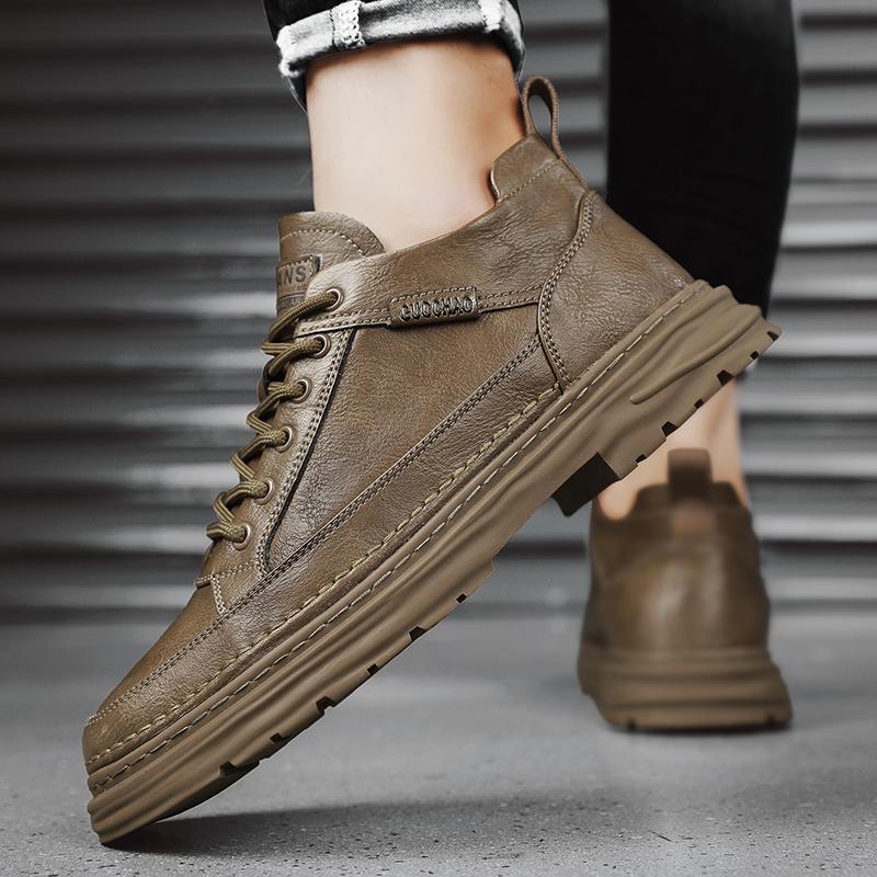 Кожаная обувь новая весенняя повседневная дерби папа деловая классическая британский стиль низкие ботинки Мартин