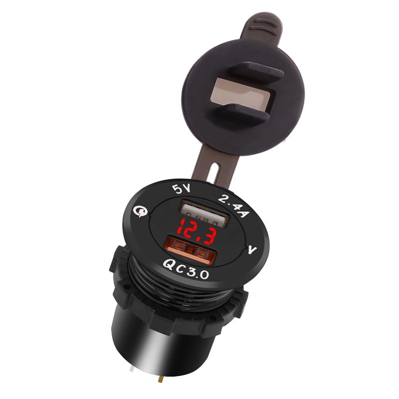 LMoDri Автомобильное быстрое зарядное устройство Интеллектуальный адаптер питания QC 3,0 Dual USB Автомобильный разъем постоянного тока 12 В-24 В прикуриватель 2 порта