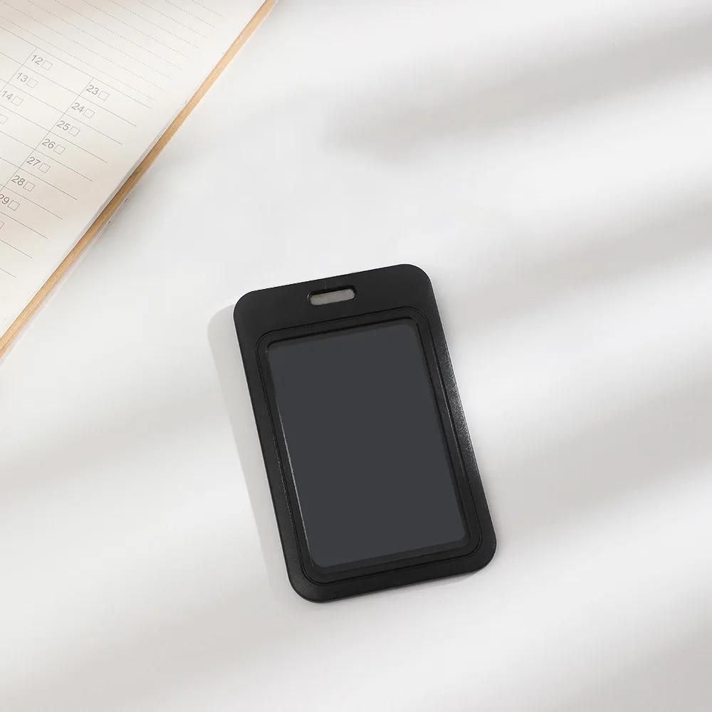 Простой черный цвет Kpop держатель для фотокарты корейская мода студенческий протектор удостоверения личности с подвеской портативный чехол для фотокарты