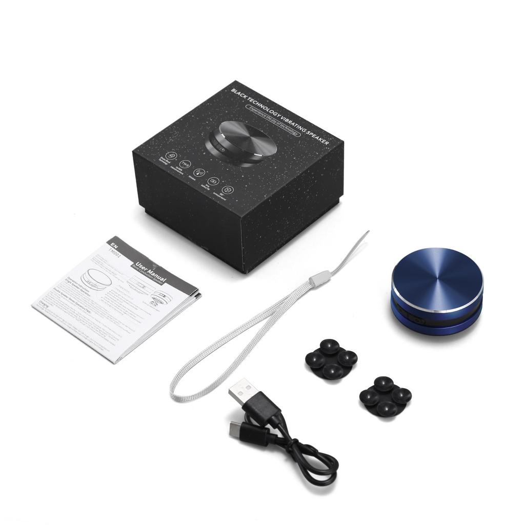 Вибрационный динамик | 360° объемный звук, Bluetooth 5.1, TWS стерео, авиационный алюминий, мощная присоска - портативная беспроводная колонка