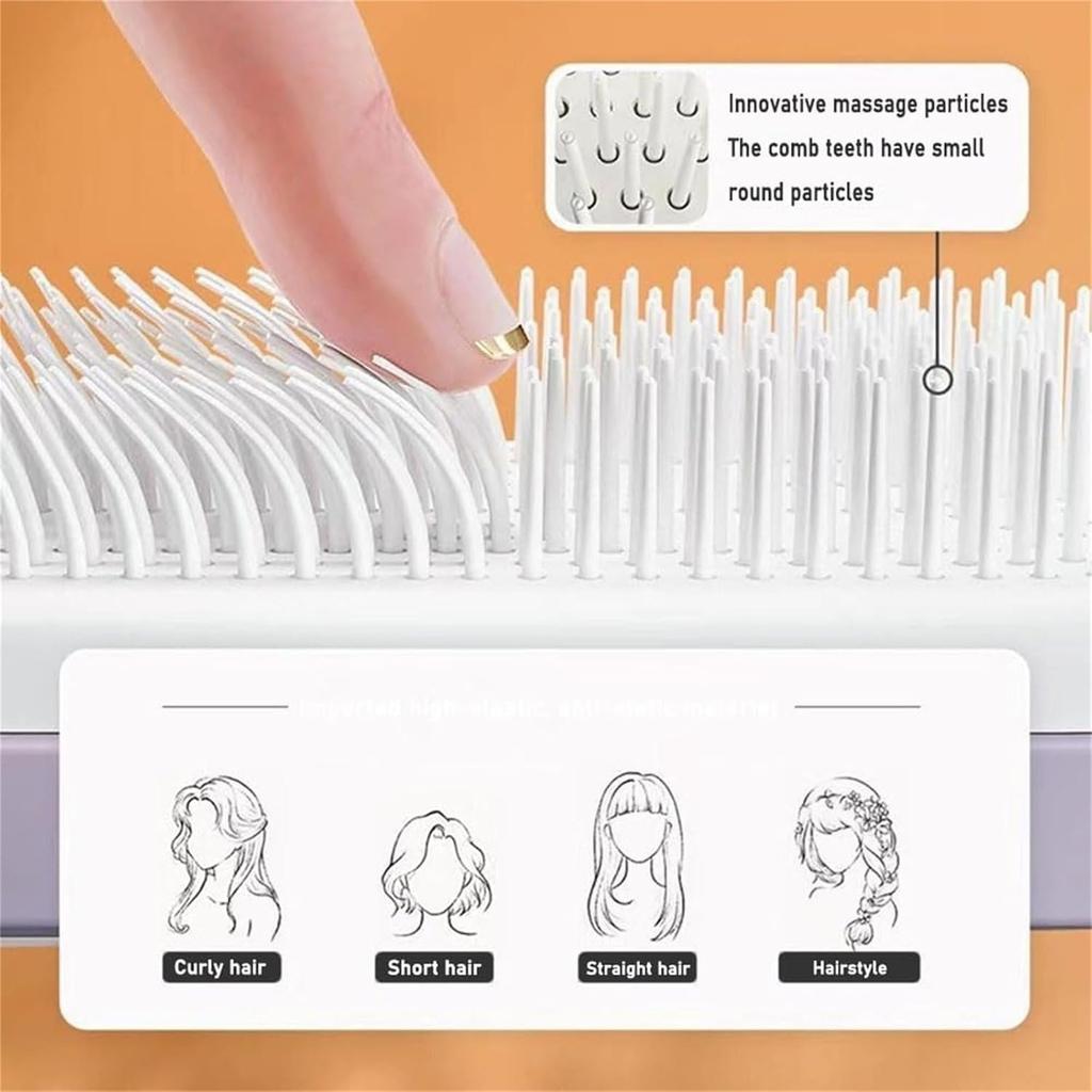 Массажная расческа Антистатическая вращающаяся телескопическая расческа для волос Расческа для волос Чистый мешок для расчески Кнопка подъема подушки
