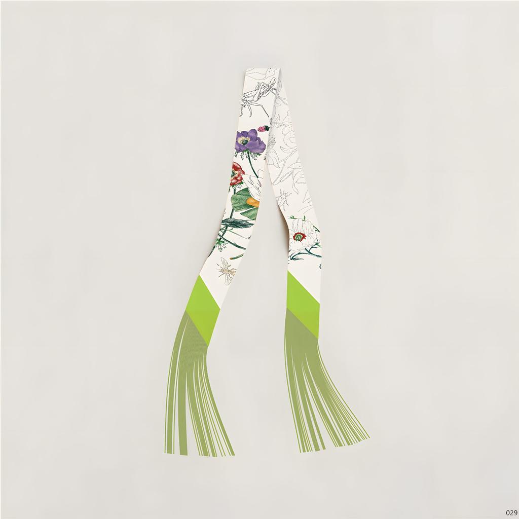 New Korean version of tassel small scarf female imitation silk twill silk silk scarf long silk scarf fashionable versatile streamer headscarf