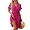 Women's Summer Dress Loose Beach Vacation Casual Deep V Neck Dress Elegant Skirt