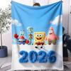 SpongeBobFriends Fun Collage Blanket Warm Cozy Portable Flannel Blanket for Home Camping Travelling Gifts for Girls Boys