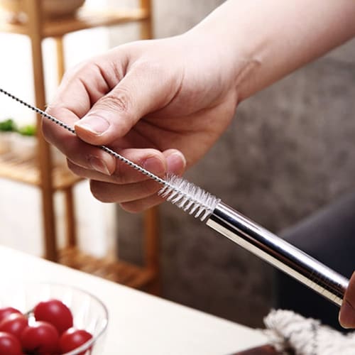 Wide Stainless Steel Straw, Perfect for Tapioca and Milk Tea, Large Straw, Clog-Resistant, Easy to Suck, 12mm Diameter x 210mm Length, Reusable, Inclu