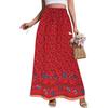 Women Maxi Skirt High Waist A-Line Style Floral Print Long Skirt Loose Fit Design Summer Skirt Work Leisure Daily Wear