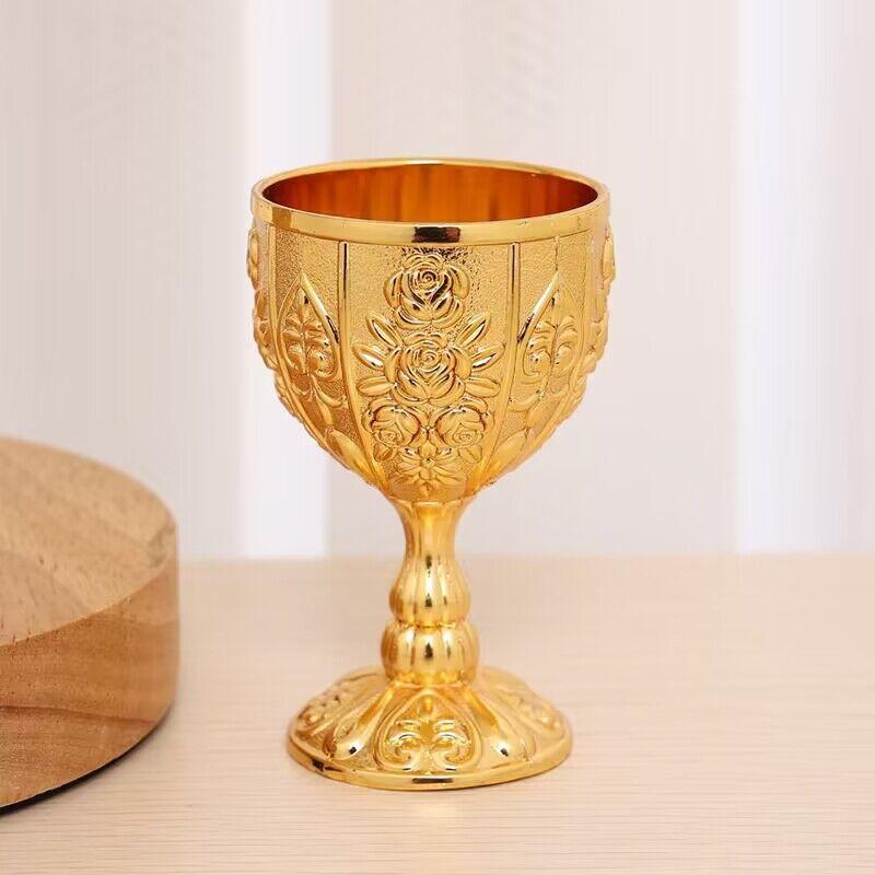 Metal Wine Glasses Retro Dinnerware Goblet Vintage European Style Spirit Vodka Champagne Glasses for Bar Home Decor