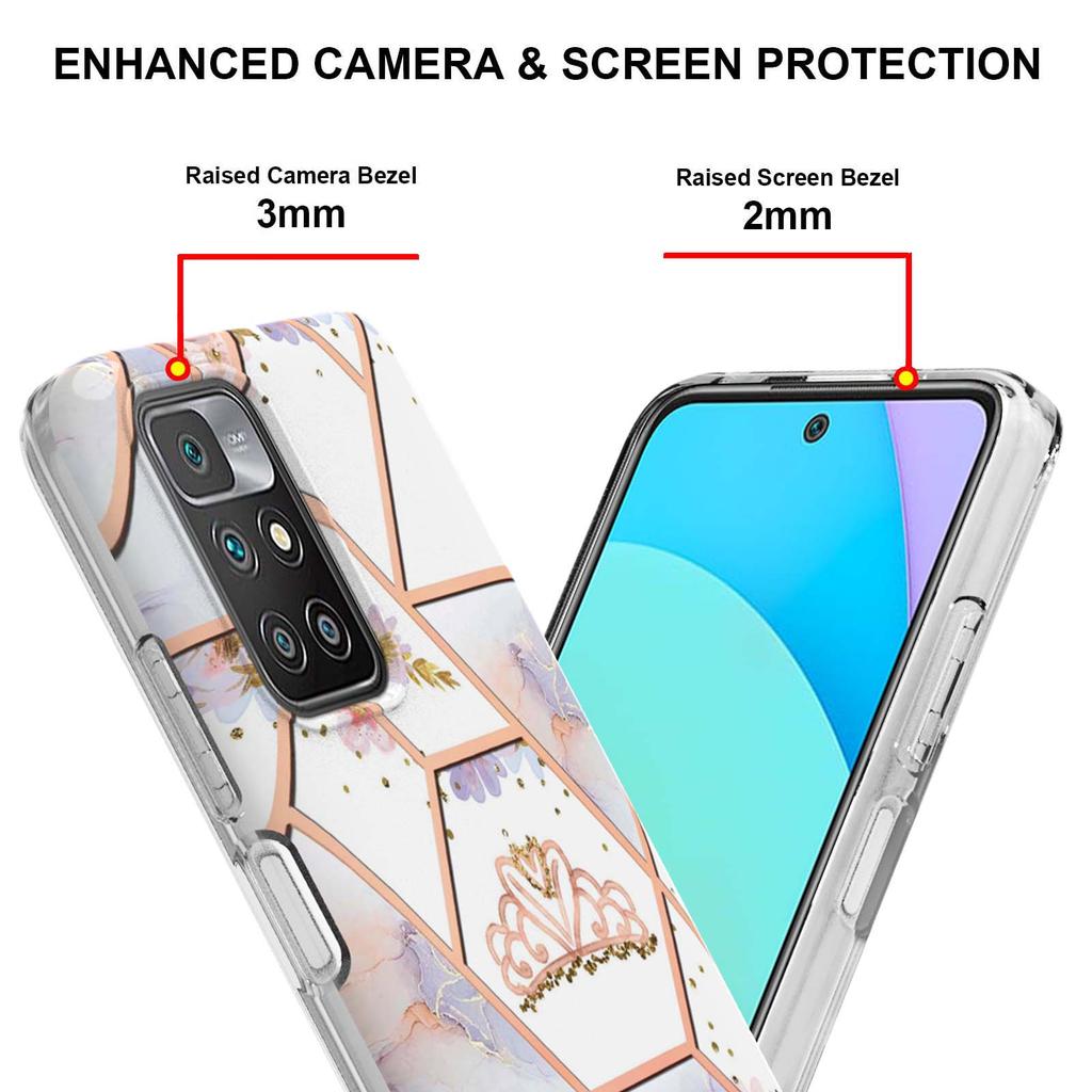Ультратонкий чехол для телефона IMD ​​с золотой каймой и мраморным цветком для Xiaomi Redmi Note 11S, Redmi Note 11 4G, Note 12 Pro 4G, Xiaomi 11T, Redmi 10, Poco X3 NFC...