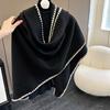 Solid Color Pashmina Shawl Triangle Scarf For Woman Autumn Winter Keep Warm Cape Wraps Thick Cashmere Stoles Scarves Muffler