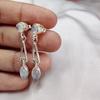 Moonstone Earring 925 Sterling Silver Dangle Earring Natural Gemstone Earrings
