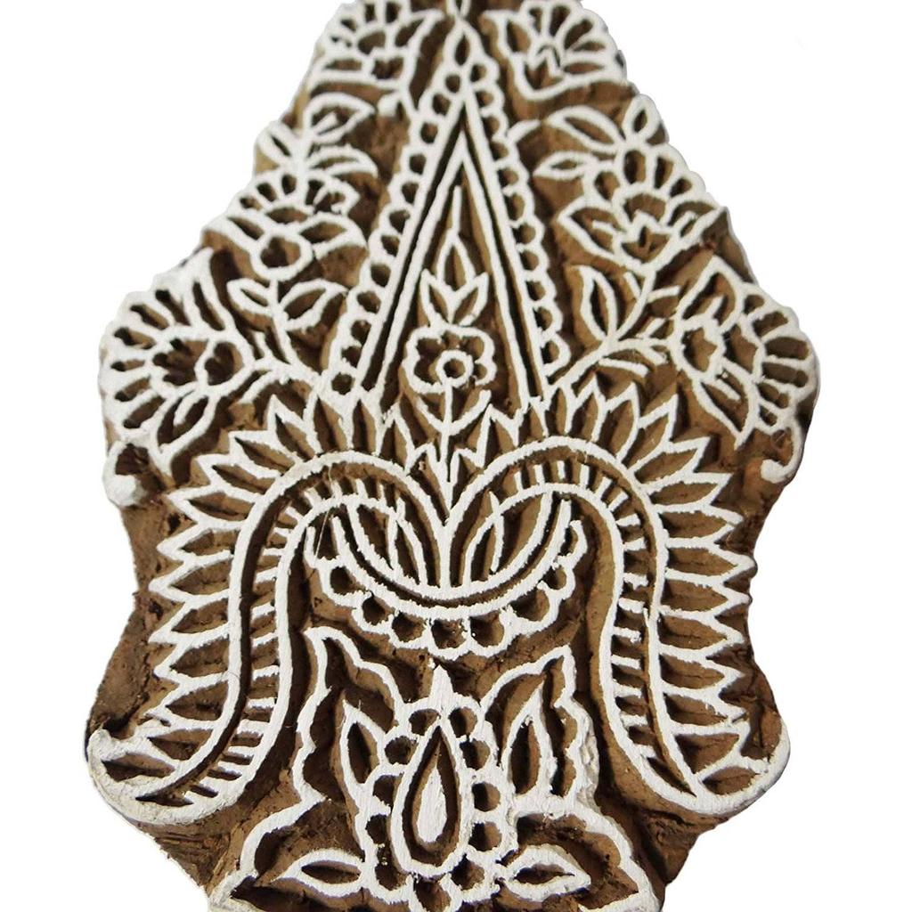 Деревянные ремесленные текстильные печатные блоки на тканевых цветочных дизайнерских штампах изобразительного искусства