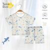 Детский летний комплект пижамы с коротким рукавом Qiaojiao Duck, унисекс, из чистого хлопка