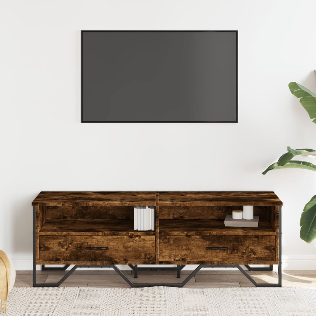 Vidaxl Szafka Pod Tv, Przydymiony Dąb, 122X34X41 Cm