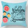 Student Pillowcase Office Nap Pillow Square Pillow Lemon Fruit Pattern Home Sofa Pillow