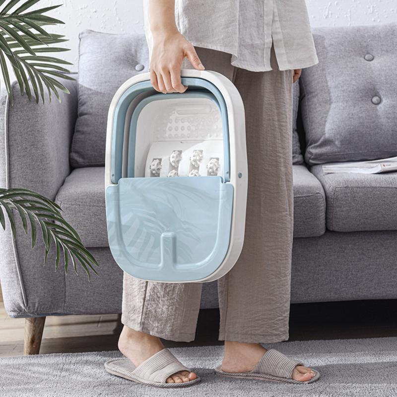 Collapsible Footbath Plain Foaming Massage Bucket Foldable Bucket Foot Bath Bucket Bathroom Foot Wash Basin Laundry Baskets