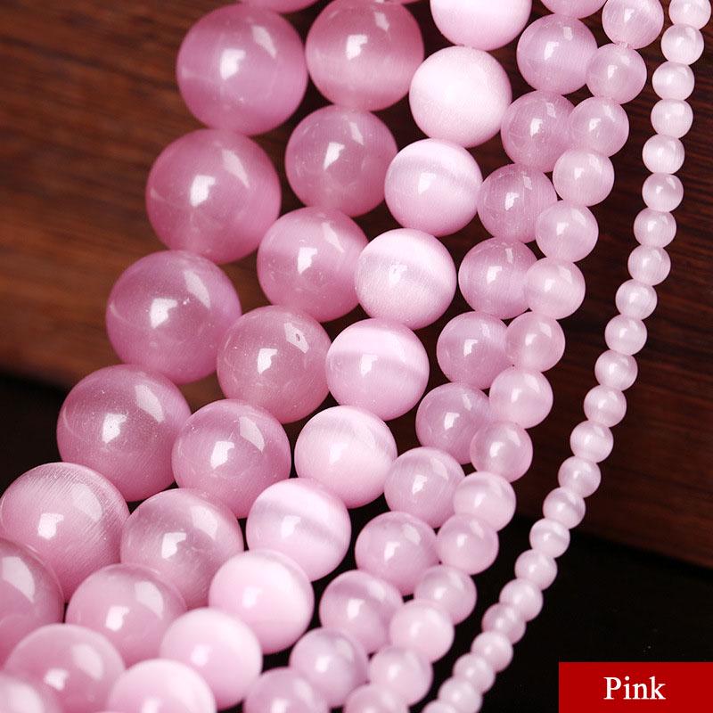 Креативные свободные бусины, подвеска для изготовления ювелирных изделий, сделай сам, для ожерелья, браслета, круглые 100-50 шт. 4-8 мм, натуральный кошачий глаз опал