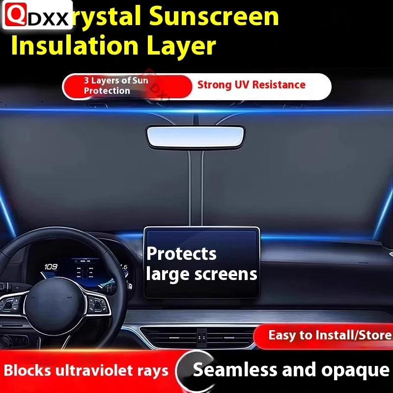 Windshield Sun Shade for 2014-2023 2024 Porsche Macan Accessories Sunshade Window Sun Visor Protector Foldable Blocks UV Rays