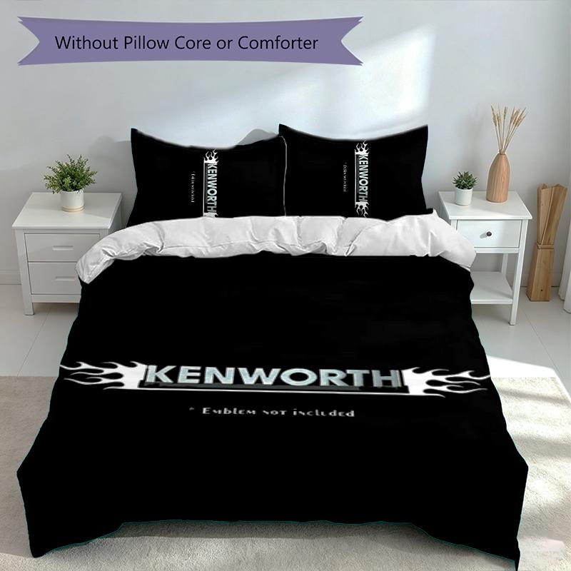 3pcs Kenworth LOGO Duvet Cover Set, Includes 1 Duvet Cover and 2 Pillowcases,Skin-Friendly&Comfortable Fabric,Suitable Bedding Sets