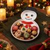 3D Printed Platter Christmas Snowman Serving Tray, Holiday Party Decorative Food Tray Dish for Snacks, Candies, Goodies, Jewelry Table Centerpiece
