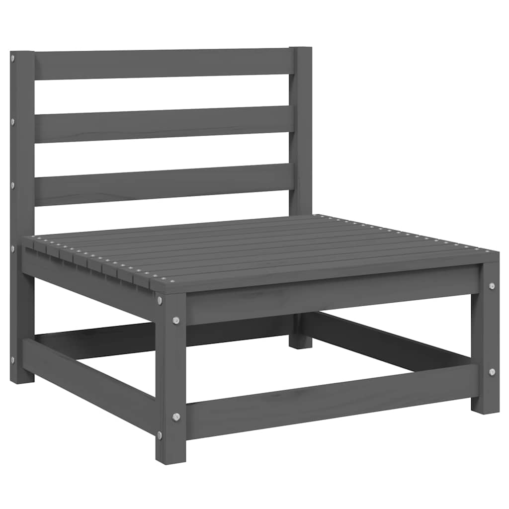Garden Center Sofa with Anthracite Cushions Grey Solid Pine Wood