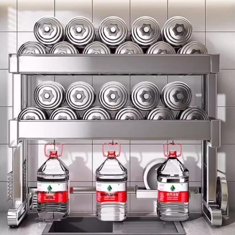 Двухъярусная сушилка для посуды из нержавеющей стали 304 над раковиной