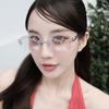 Квадратные безрамные металлические солнцезащитные очки новые солнцезащитные очки те же очки интернет-знаменитости Douyin вогнутой формы женские