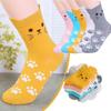 Милые зимние носки с кошачьими лапками, дышащие хлопковые носки с тиснением, новые теплые вязаные носки для девочек