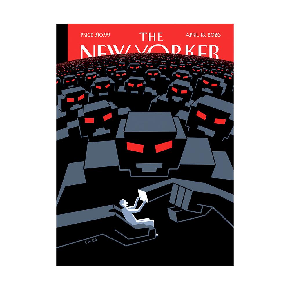 2026 Постер журнала New Yorker Водонепроницаемая картина на холсте Кафе Бар Домашний Декор Подходит для Гостиной Спальни