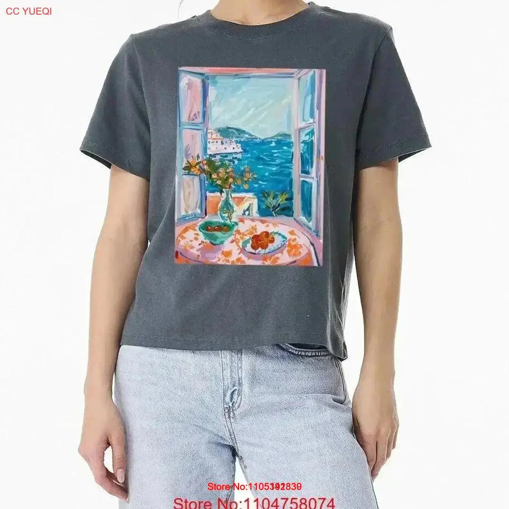 Art Window View T Shirt Coastal Mediterranean Painting Henri Matisse Vintage Breathable Streetwear Comfortable Vintage