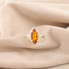 Citrine Gemstone 925 Sterling Silver Jewelry Handmade Trendy Ring Gift For Mom RR-64-10