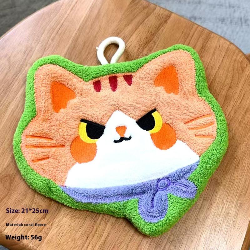 1 шт. Мультяшное полотенце для рук Каваий Утолщенные носовые платки Полотенца Настенное полотенце для рук Кухонные аксессуары Полотенце для рук для ванной