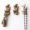 1 Pair Wall Art Hooks Key Hanger Decorative Hooks with Adhesive Resin Flowers And Tree Trunk Hooks for Hats Bags Towels Bedroom Entryway