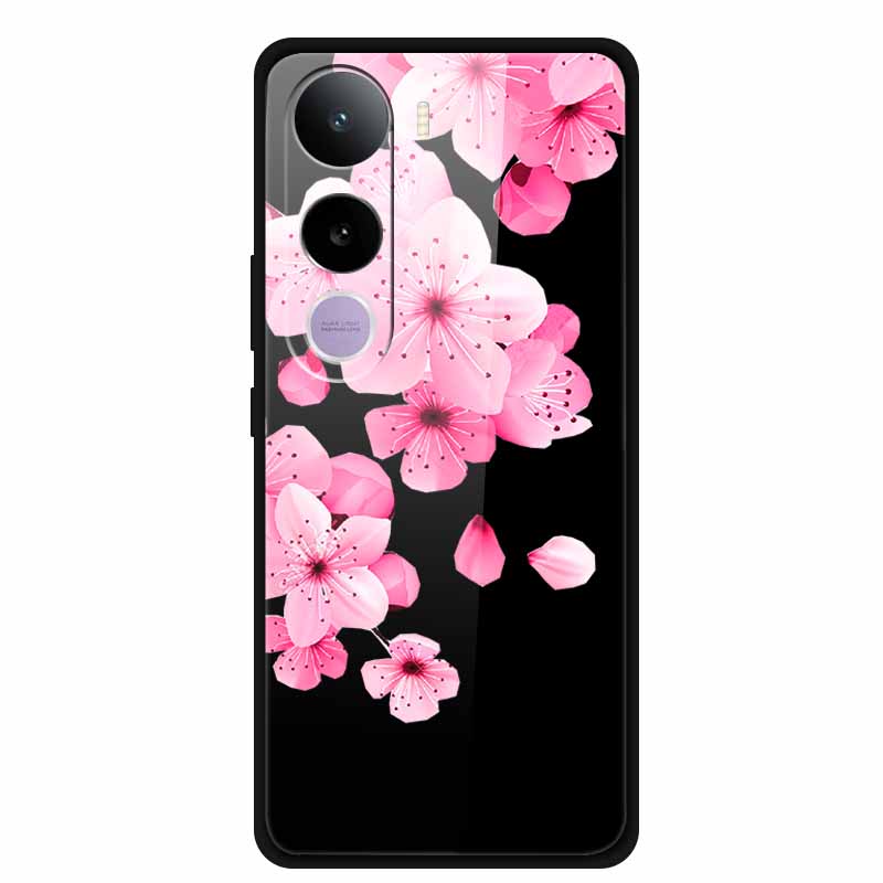 Glass Phone Case For Vivo Y400 5G Cartoon Animal Tempered Hard Back Cover For Vivo Y400 Case Coque Y 400 6.67" Soft Bumper Funda