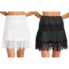 Юбка-подъюбник с эластичной талией для женщин, винтажная, плиссированный подол с кружевной отделкой, для многослойности