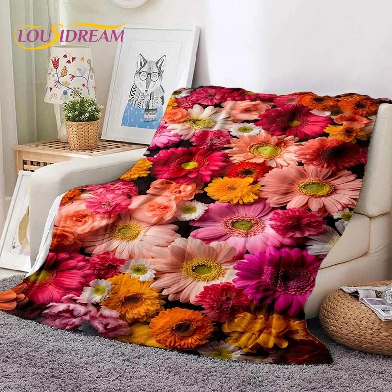 Мягкое фланелевое одеяло Dream Sun Flowers Nordic Daisy для кровати, спальни, дивана, пикника, плед для покрывала, отдыха на свежем воздухе, сна, подарок