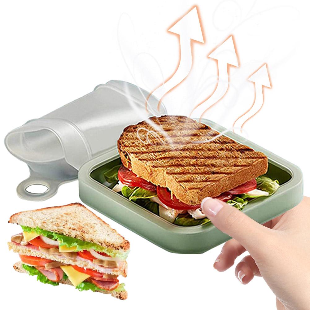 Силиконовый контейнер для сэндвичей и тостов, герметичный, мягкий, с уплотнением, ланч-бокс, многоразовый, складной ланч-бокс для пикника на открытом воздухе